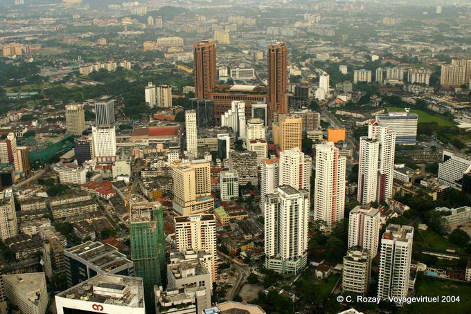 Aerial view of Kuala Lumpur from KL Tower heights - Malaysia