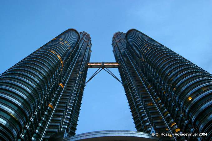 The Petronas towers seen from below, Kuala Lumpur - Malaysia