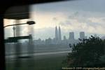 Kuala Lumpur view from the train at high speed local, Malaysia.