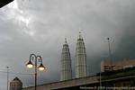 Discovery of the Petronas Twin Towers in the early morning, Kuala Lumpur, Malaysia.