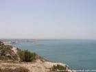 Panorama of the port of Safi from the coast, Morocco.