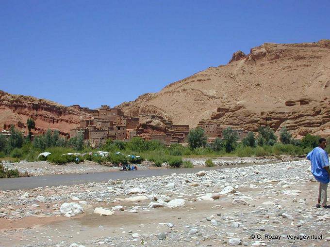 Traditional Berber houses in the landscape, Rose Valley - Morocco