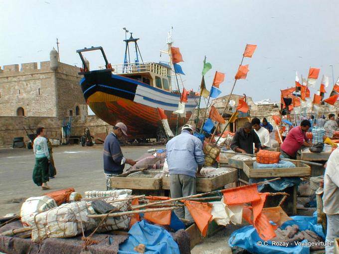 Preparation of fishing and boat docks, Essaouira - Morocco