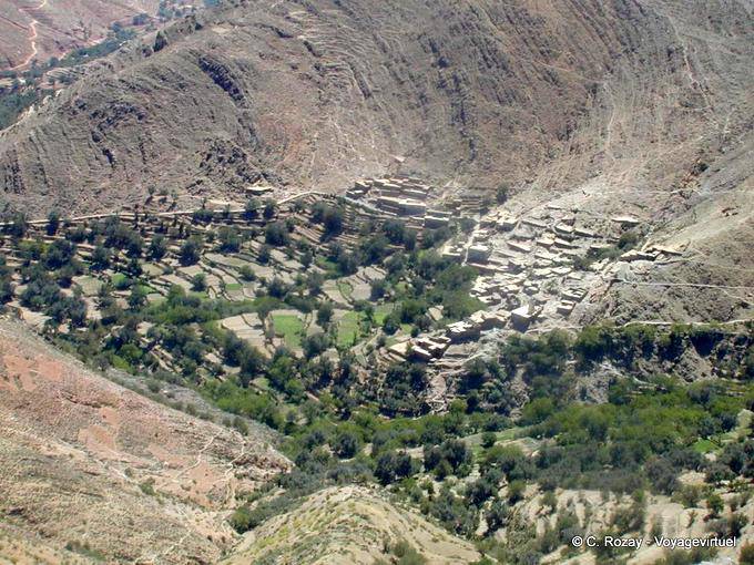 Village in a mountain hollow, about the Tizi'n Test - Morocco