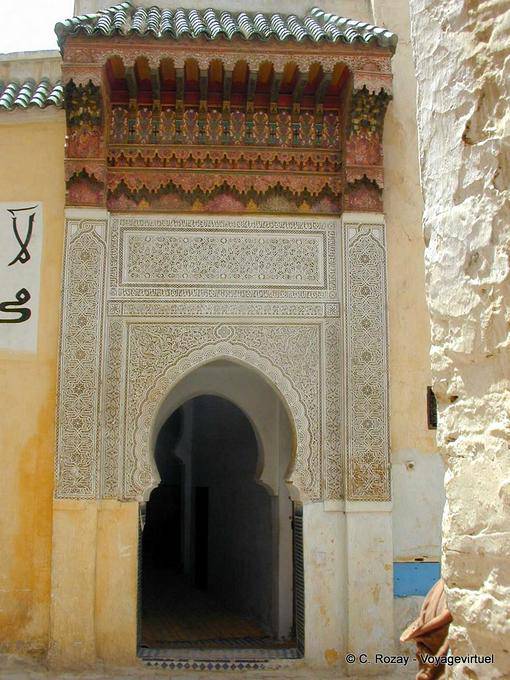 Wood carved and painted stucco, Meknes - Morocco