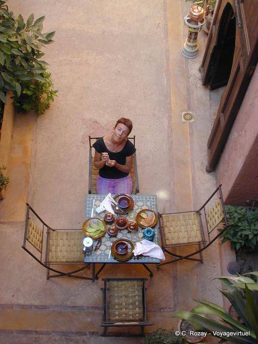 Ouzoud, Breakfast at the guest house Riad - Morocco