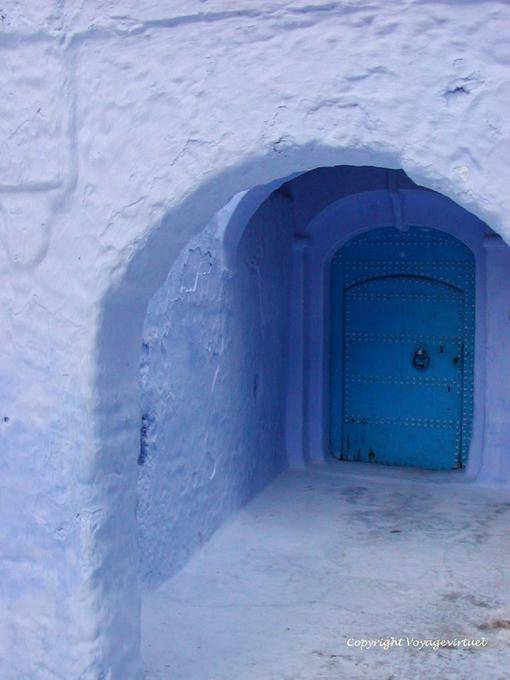 Blue on blue and typical entry, Chefchaouen - Morocco