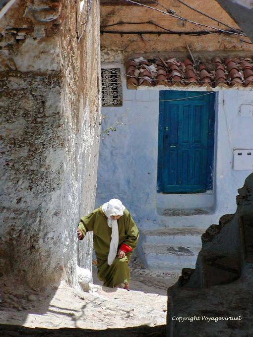 The hard red carpet of a resident, Chefchaouen - Morocco