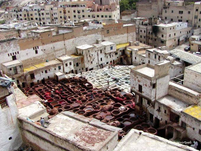 The tanneries saw a terrace, Fes - Morocco