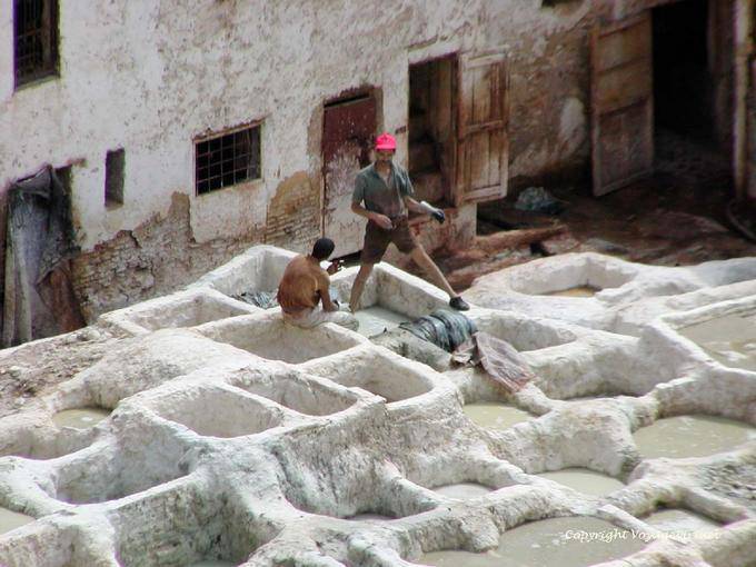 The splits among dyers, Chouara district, Fes - Morocco