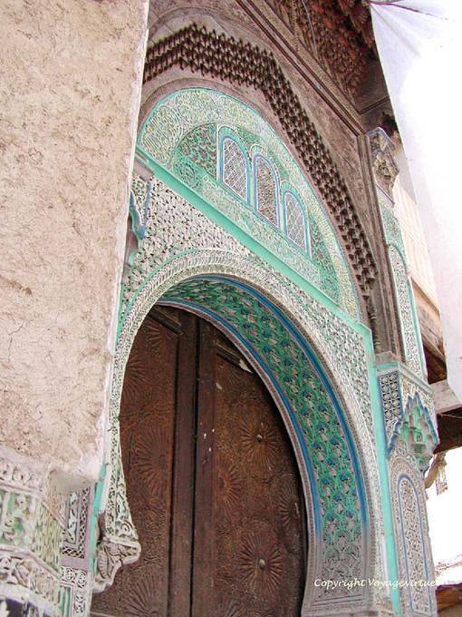 Architecture and decorative motifs typical of an entry, Medina, Fez - Morocco