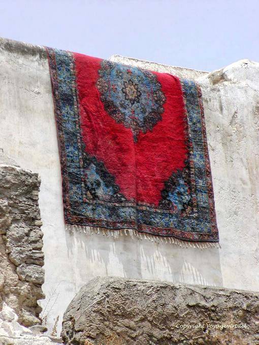 Carpet drying on a wall, Fez - Morocco