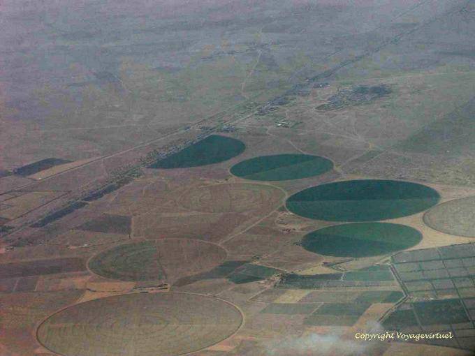 Crop circle, plane view around Marrakech - Morocco