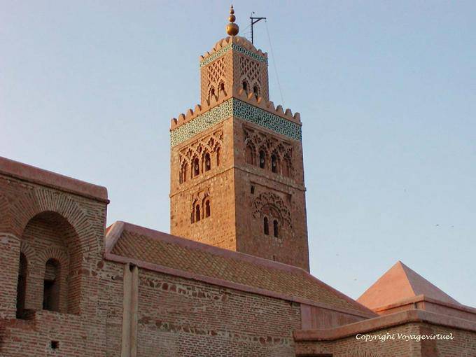 Counting walls and architecture of the minaret of the Koutoubia, Marrakech - Morocco