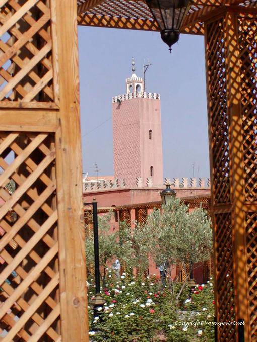 Trellises on the minaret of the mosque Sidi Hmed El Kamel, Marrakech - Morocco