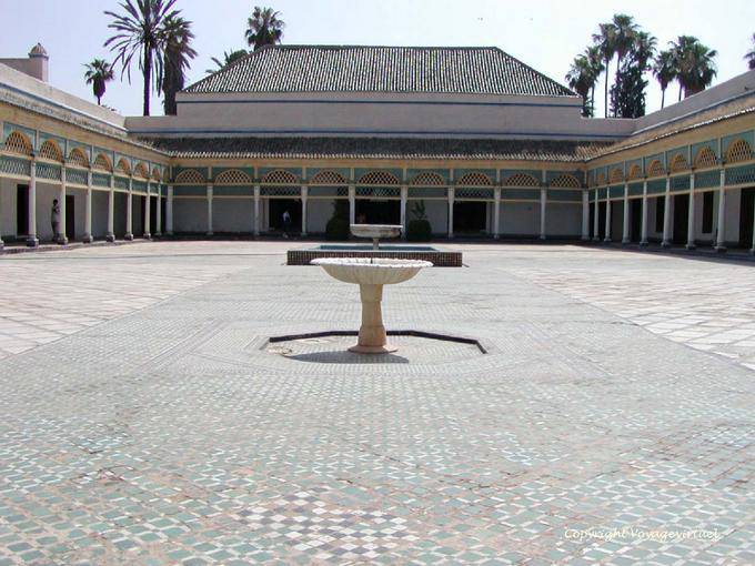 View of the Great Court of Honor, Bahia Palace, Marrakech - Morocco