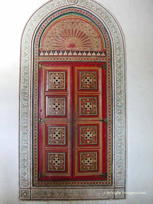 Door decoration in the Riad Bahia Palace, Marrakech - Morocco