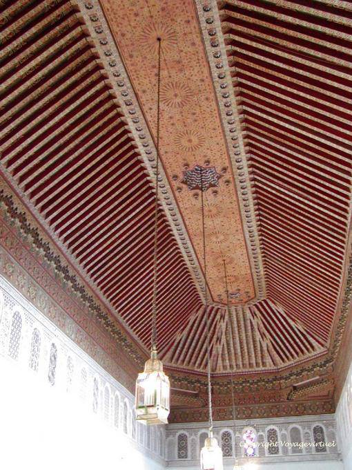 Boat ceiling luminaires Reception Lounge, Bahia Palace, Marrakech - Morocco
