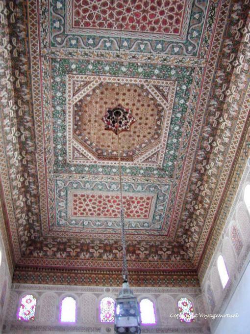 Bahia Palace, a ceiling, a masterpiece of Moroccan architecture, Marrakech - Morocco