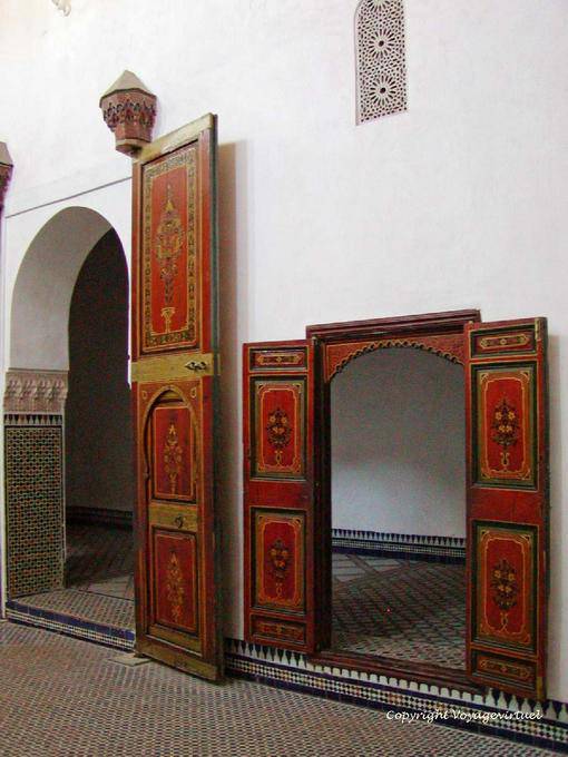 History of doors in the Private Pavilion, Bahia Palace, Marrakech - Morocco