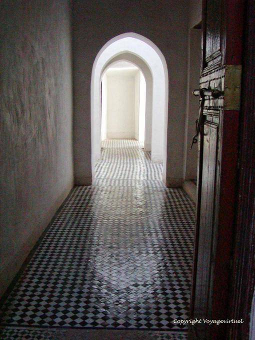 Corridor with zelliges tiles, Bahia Palace, Marrakech - Morocco