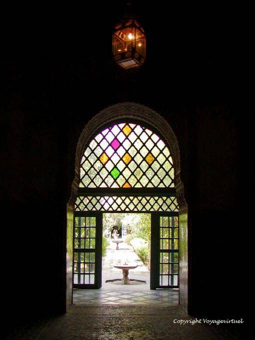 Shadow on light in the great Riad Bahia Palace, Marrakech - Morocco