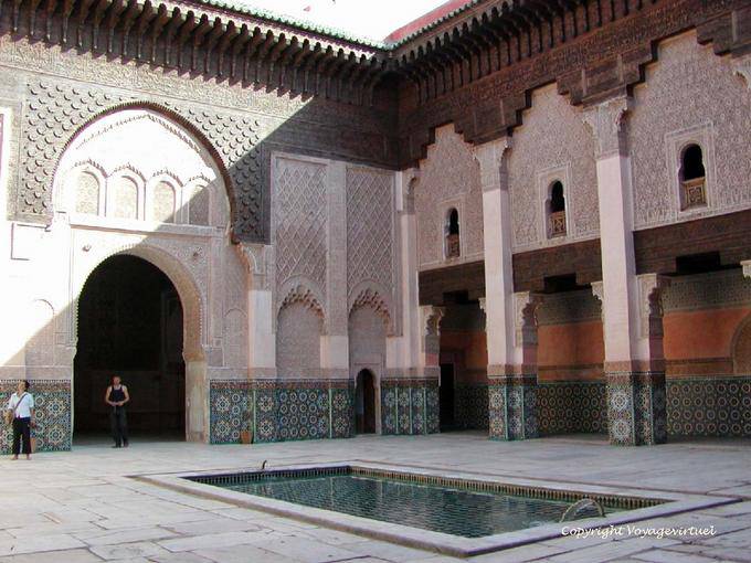 The inner courtyard of the Medersa Ben Youssef, Marrakech - Morocco