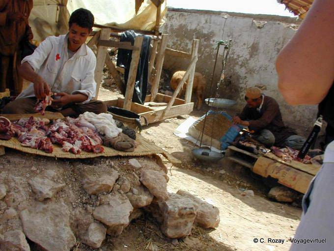The open-air butcher, Berber market, Essaouira - Morocco