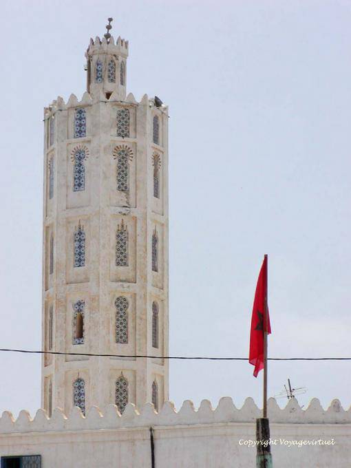 The octagonal minaret of the Mosque of Oued Lau - Morocco
