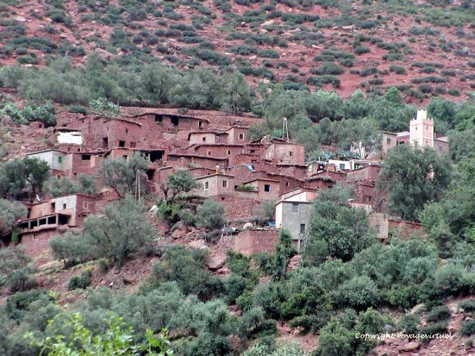 Houses and land are one, Berber village in the Ourika Valley - Morocco