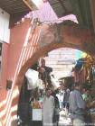 Walk in the Souk, the reedy market, Marrakech, Morocco.
