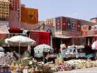 Carpet Exhibition on the Jemaa El Fna, Marrakech, Morocco.