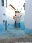 Street painted blue, Chefchaouen, Morocco.