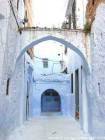 Chefchaouen, street arc towards Bab el Souk, Morocco.