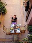 Ouzoud, Breakfast at the guest house Riad, Morocco.
