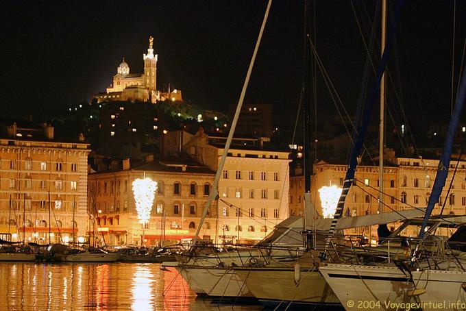Old Port and the Guard at night Marseilles - France