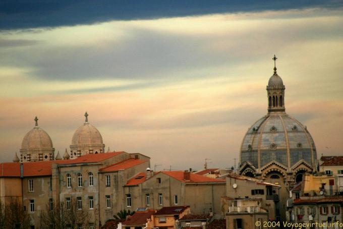 Dawn on the domes of  Sainte-Marie-Majeure, Marseilles - France