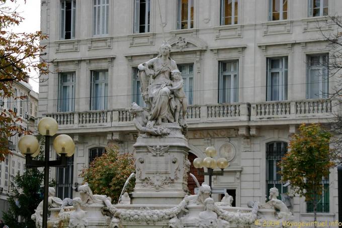 Fountain and statue Pastré Estrangin Place, Marseilles - France