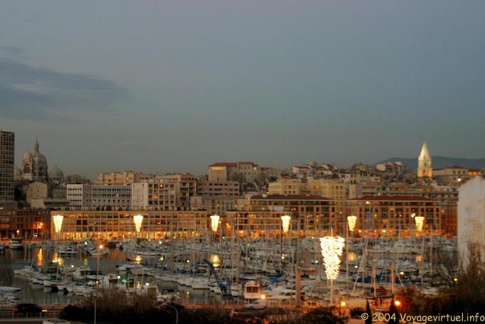 Panorama of the old port of Marseilles - France