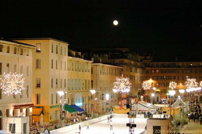 Night ice skating in Marseilles - France