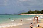 Anse Meunier and profiles of the Diamond Rock and Morne Larcher, Martinique.