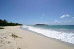 Ilet Cabrits from the beach of Grande-Terre, Pointe des Salines, Martinique.