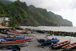 Fishing boats on the beach Grand'Rivière, Martinique.