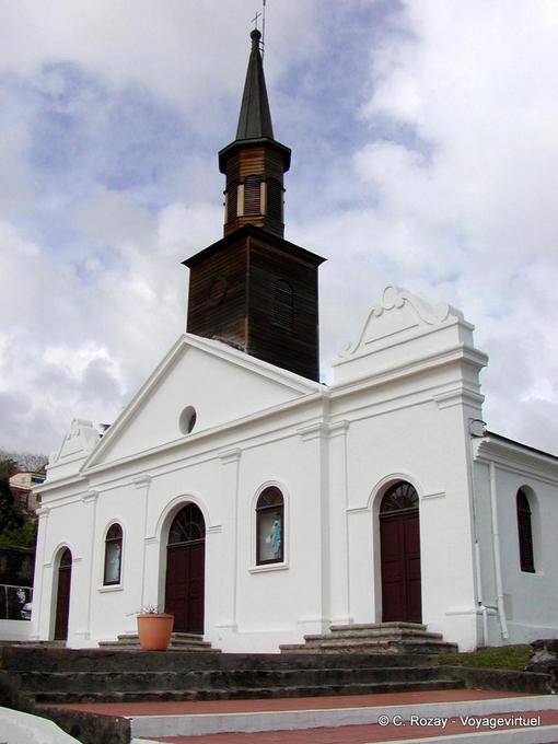 Facade and bell tower of St. Thomas of Diamond - Martinique