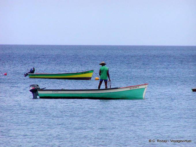 The boat and the fisherman, Anse Turin - Martinique