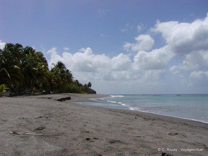 Gray sandy beach, Le Carbet - Martinique
