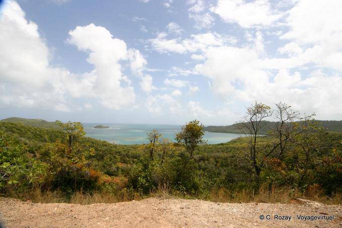 View Treasury bay from the heights of Château Dubuc, La Caravelle - Martinique