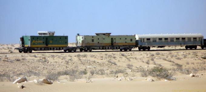 The tail of the mine train, Nouadhibou, Mauritania