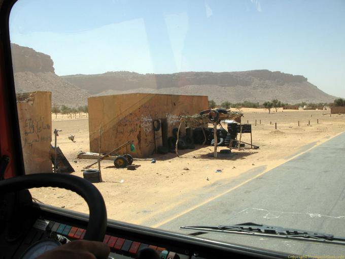 View from the cab of the truck, Hope Road, Mauritania