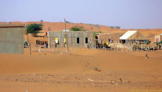 Sand and homes, Road of Hope, Mauritania